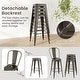 preview thumbnail 17 of 17, Costway Set of 4 High Back Metal Stool 30'' Seat Bar Height Industrial