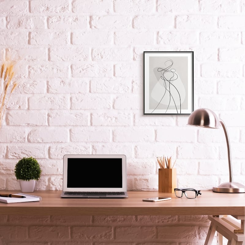 Stupell Surreal Figure Expressive Body Abstract Contemporary Framed Wall Art - White