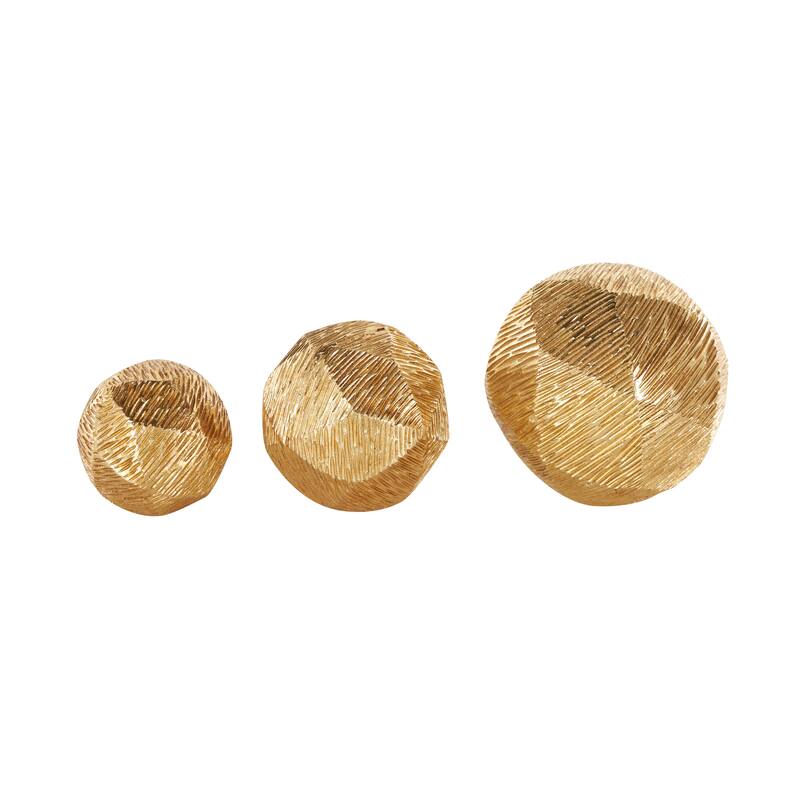 Resin Decorative Orbs & Vase Filler with Varying Sizes - Set of 3 Gold or White - Roche River Decor