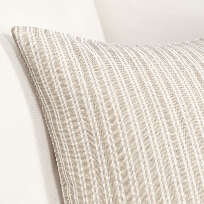 Villa by Classic Home Camille Natural Beige Linen Blend Throw Pillow
