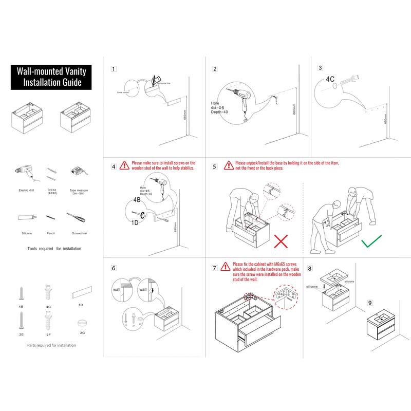 Victoria 30'' Wall-Mounted Vanity Set with Motion Sensor LED light Top Cabinet.