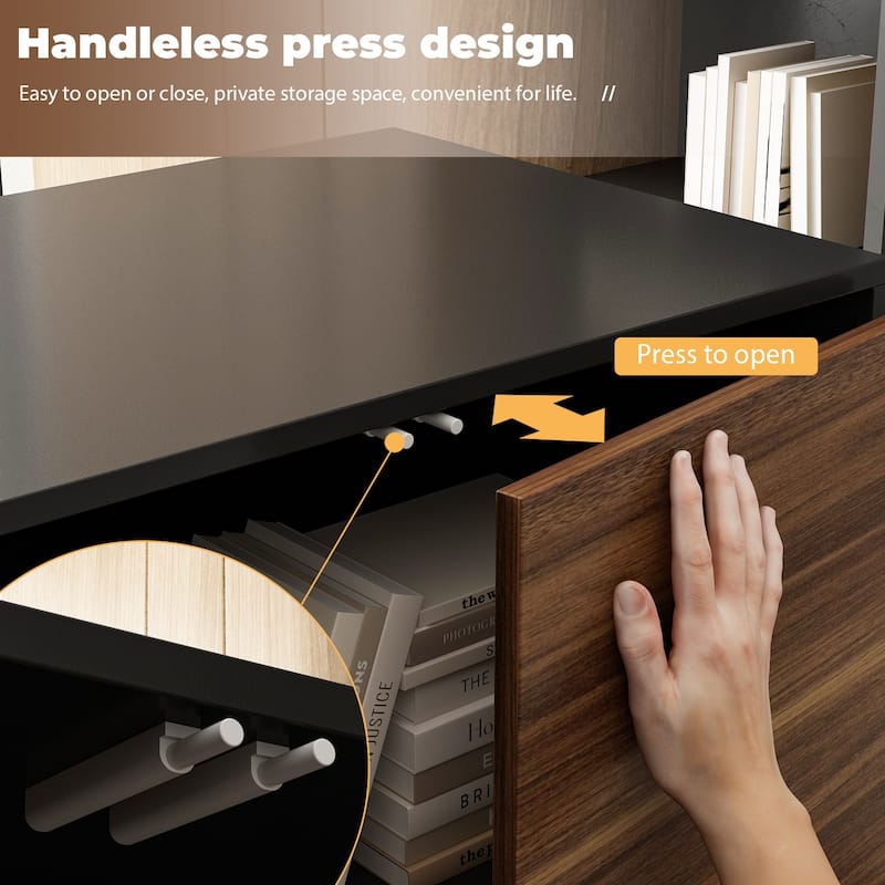 54.3" Kerrogee Office Computer Desk Corner Desk Reversible Cabinet