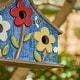 preview thumbnail 20 of 37, Glitzhome 10.5"H Distressed Solid Wood Birdhouse with 3D Flowers - 10.5"