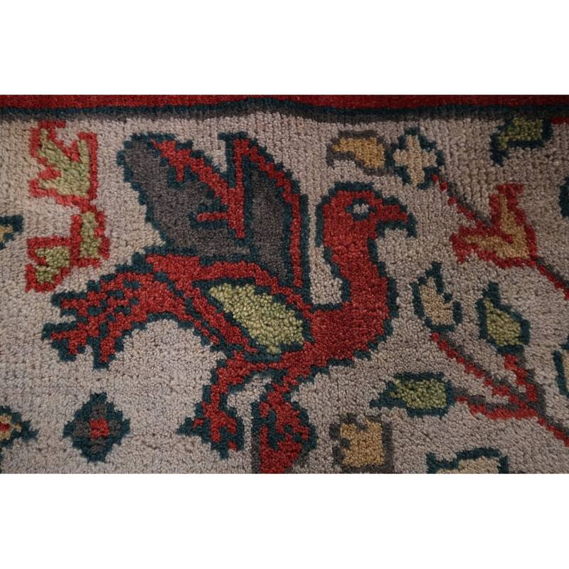Animal Pictorial Ziegler Indian Rug Hand-Knotted Wool Carpet - 4'1"x 5'10"