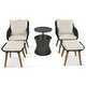 preview thumbnail 11 of 18, 5 Pieces Patio Furniture Chair Sets, Patio Conversation Set With Wicker Cool Bar Table,Ottomans,Outdoor Furniture Bistro Sets