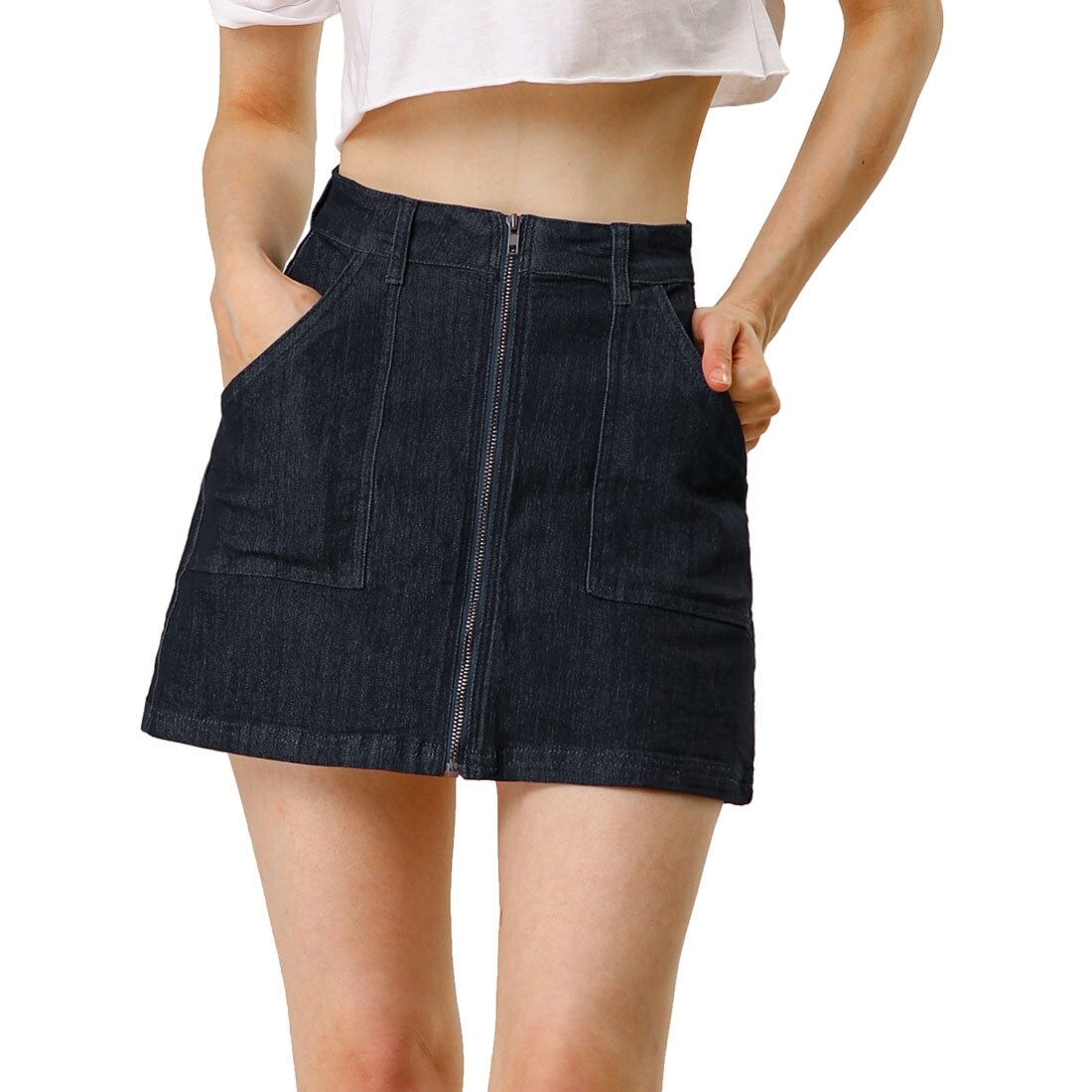 gray skirt with zipper