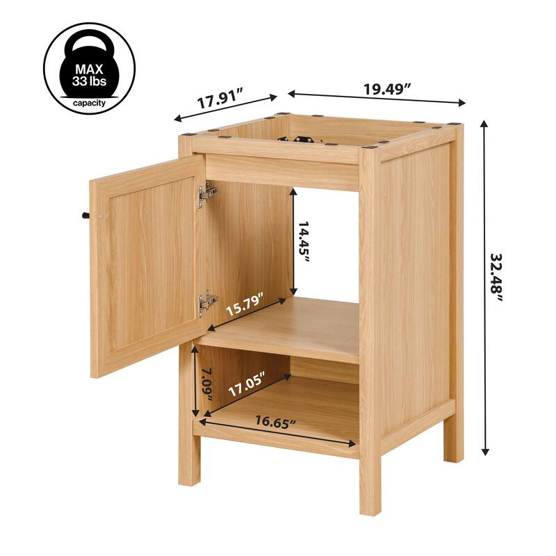Jasper Rattan Modern Coastal 2-Shelf Bath Vanity Cabinet Only (Sink Basin Not Included), By JONATHAN Y