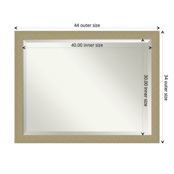dimension image slide 3 of 6, Beveled Bathroom Wall Mirror - Mosaic Gold Frame