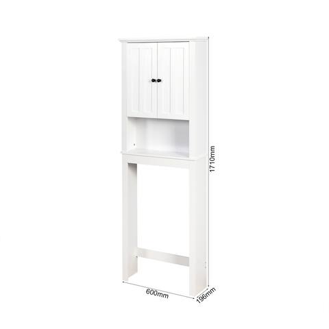 Bathroom Wooden Over-The-Toilet Storage Cabinet with Adjustable Shelf
