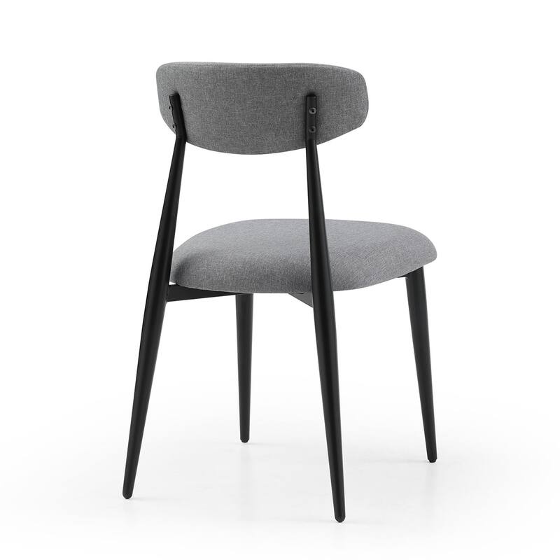 Set of 2 Dining Chairs with Curved Backrest Round Upholstered