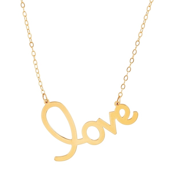 Eternity Gold Love Script Necklace in 14K Gold, 17"