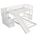 preview thumbnail 5 of 4, Twin over Twin Size Bunk Bed with Two Drawers, Stairway and Slide