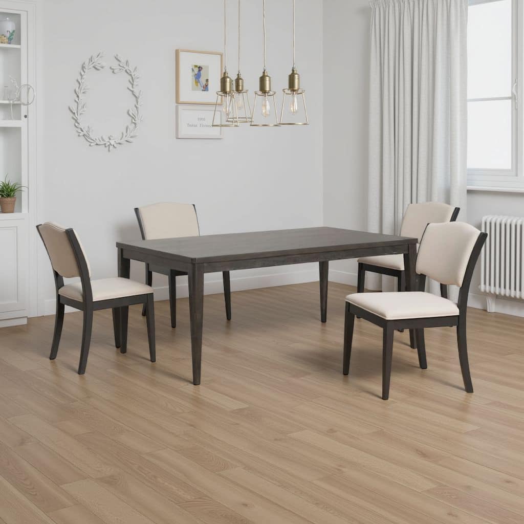 Oline Dining Table, Dark Walnut Brown Wood, Rectangular 72 Inch Top - Walnut Brown