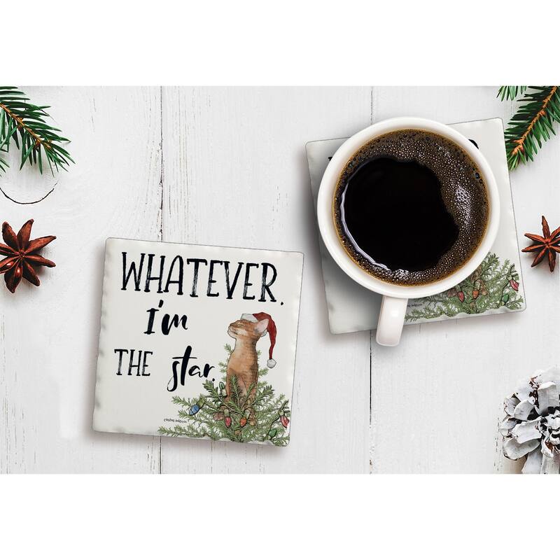 Counterart Absorbent Stone Coasters - Whatever - Set of 4 - 4x4x272