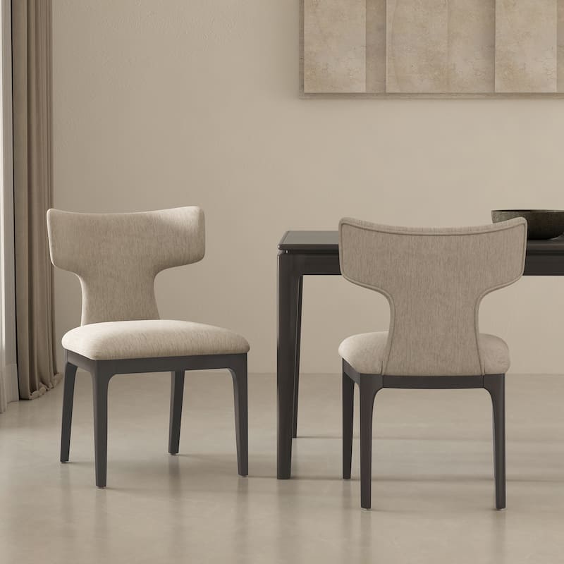 Eloria Chenille Wood Side Chair Set of 2