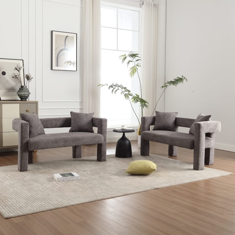Roomfitters Chenille Loveseat Sofa, Upholstered 2-Seater Accent Couch for Living Room, Bedroom or Lounge Area
