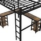 preview thumbnail 25 of 24, Full Size Metal Loft Bed with Built-in Desk and Shelves, Multifunctional Loft Bed Frame with Ladder and Guardrails