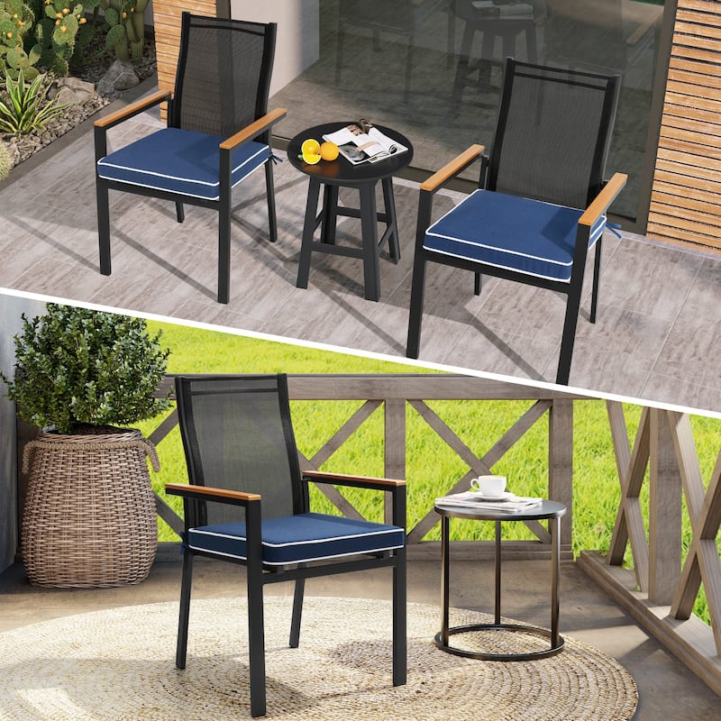 Indoor Outdoor Dining Chair Cushion Set of 2/4 Patio Chair Seat Pad