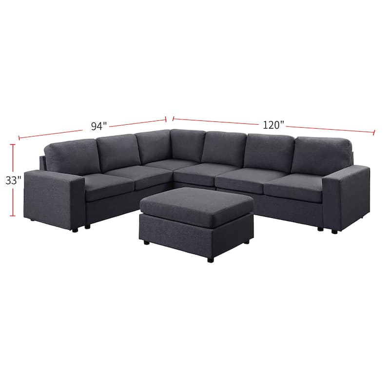 7 Seat Reversible Modular Sectional Sofa