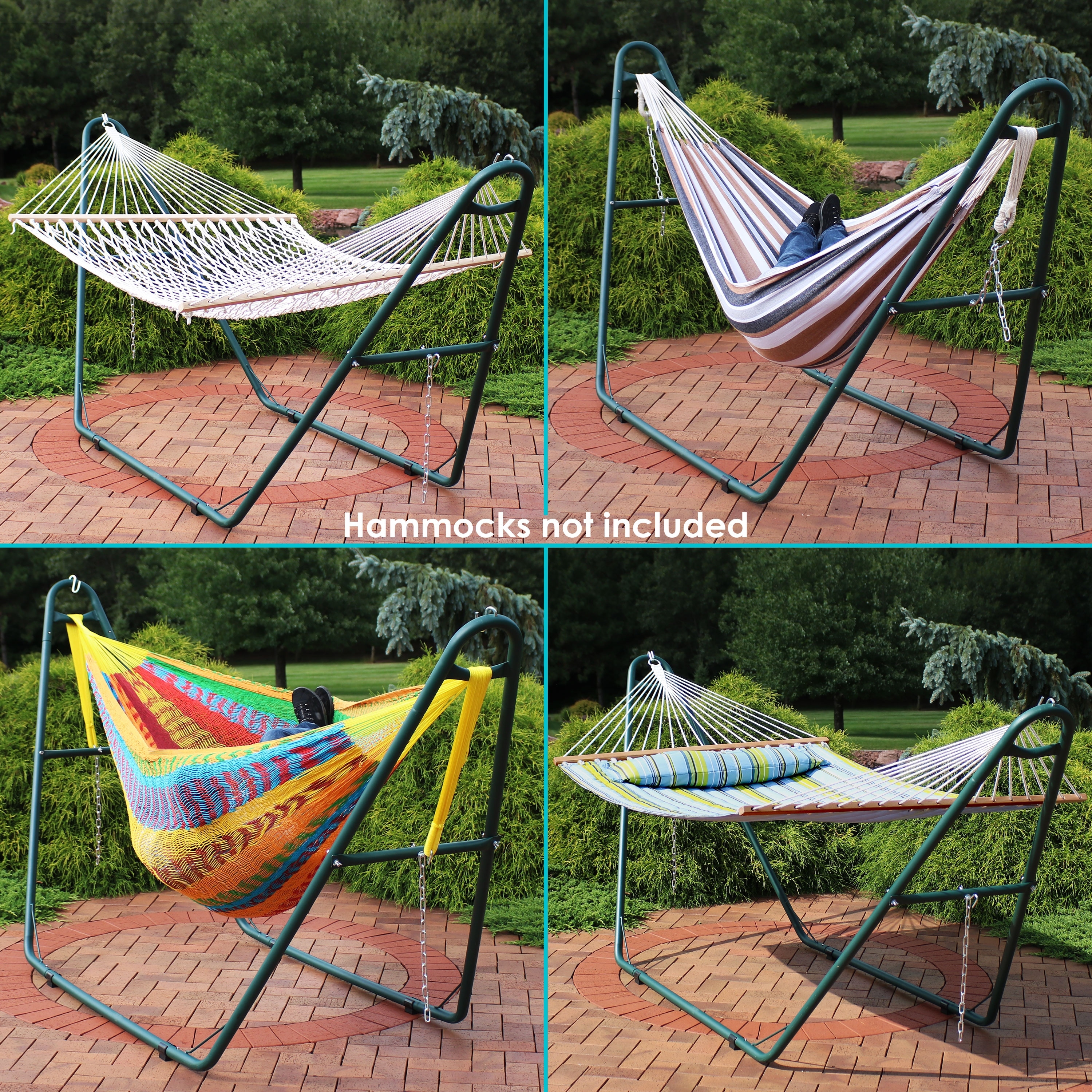 Hammock Stand Steel with Green Finish Heavy-Duty Universal Multi
