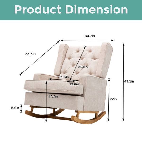 Comfort And Safety accent chairs Beige rocking chair Polyester arm ...