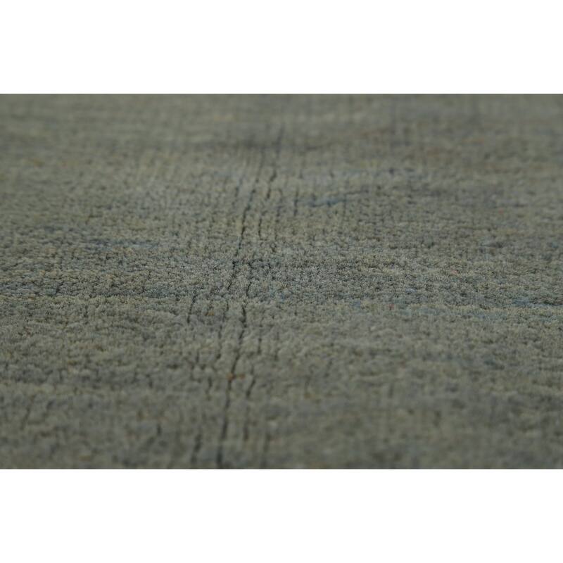 Modern Gabbeh Oriental Rug Hand-Knotted Solid Wool Carpet - 5'7" x 6'7"