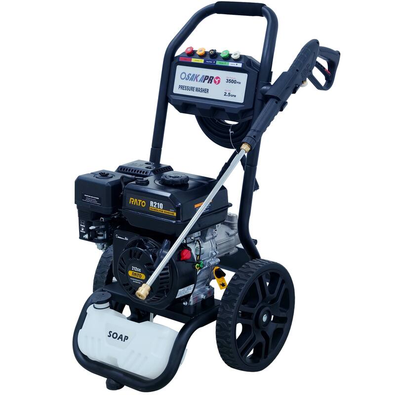 3500PSI 2.5GPM Gas Powered High Gas Pressure Washer with 5PCS Adjustable Nozzles, Onboard Soap Tank and Wand