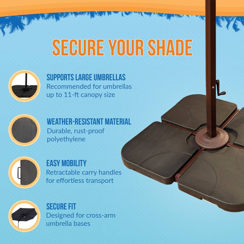 Island Umbrella 35-lb Resin Umbrella Base Weights in Black (4-piece Set)
