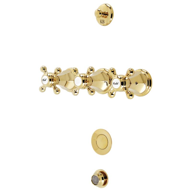 Kingston Brass KB432.BX Metropolitan Widespread Bidet Faucet with 3 - Polished Brass