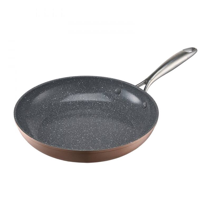 3-Piece Grey Nonstick Frying Pan Set Aluminum Skillet with Heat-Resistant Ergonomic Handles - Large Pan Size: 20 x 12 x 3 in