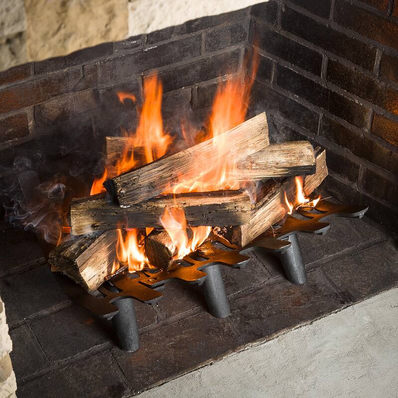 Small Cast Iron Deep-Bed Fireplace Grate with Four Legs