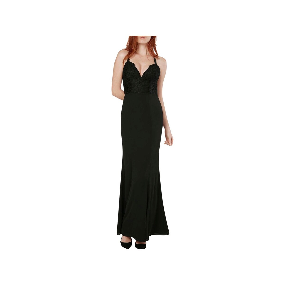 overlay evening dress