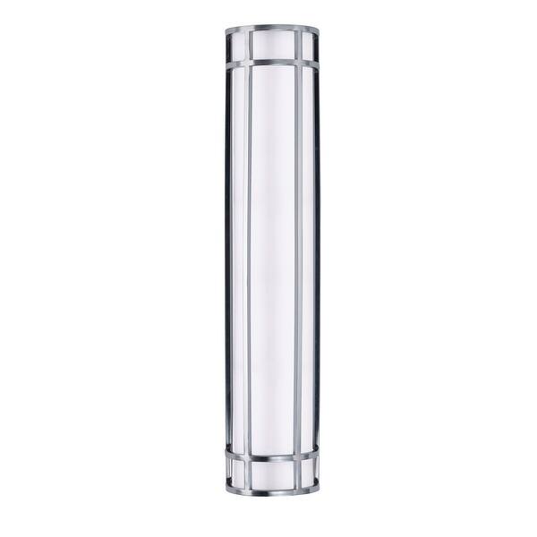 slide 2 of 4, Moon Ray 6" Wide Steel Outdoor Wall Light satin nickel