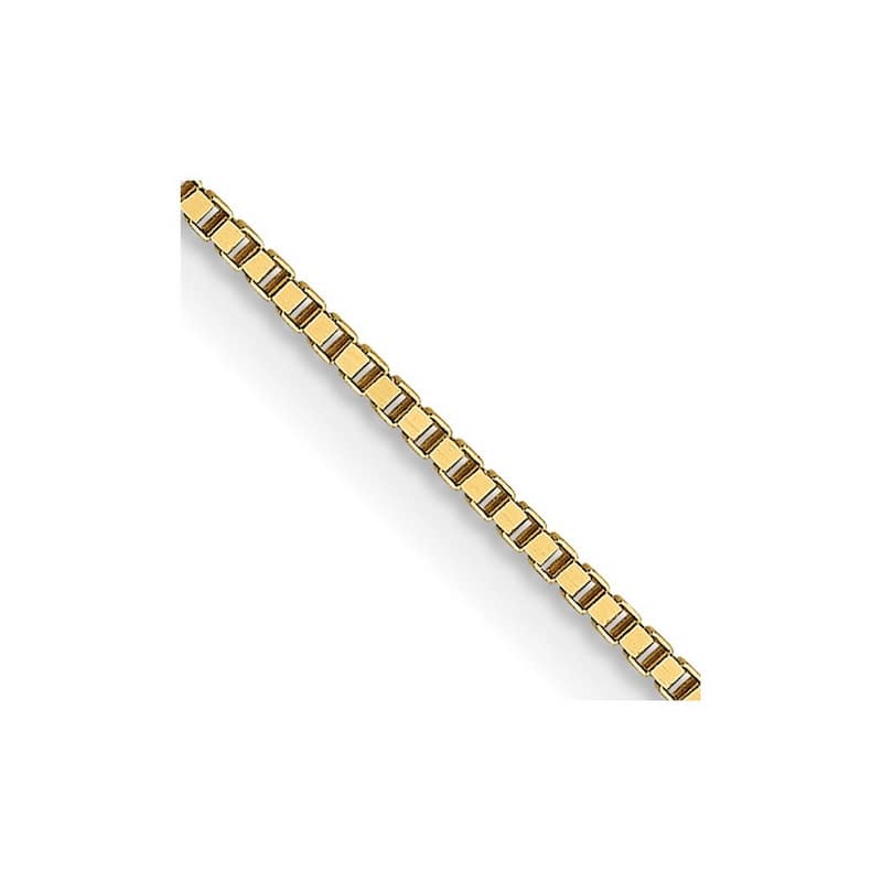 Curata Italian Solid 18k Yellow Gold 0.7mm Box Chain Necklace Length Options: 16 18 20