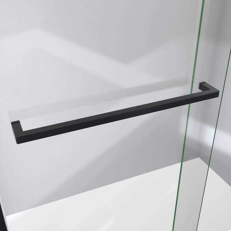 DreamLine Sapphire-V 56 - 60 in. W x 76 in. H Bypass Shower Door in Satin Black and Clear Glass