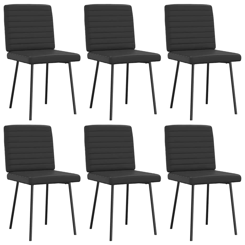 vidaXL Dining Chairs 2/4/6 pcs Black Faux Leather - 17.7" x 21.3" x 32.7"