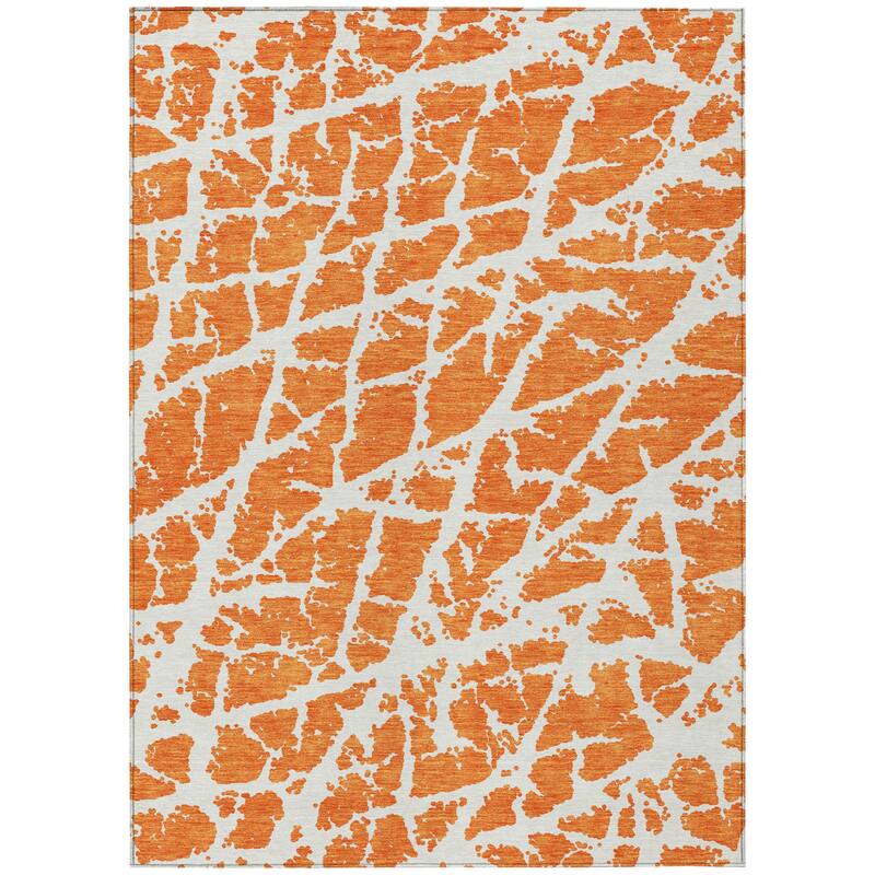 Nalu Artistic Abstract Weather Resistant Classic Meets Modern Outdoor Rug - 5' X 8' - Multi
