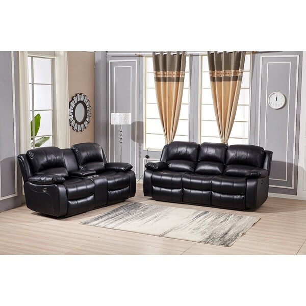 Betsy Furniture 2 Piece Bonded Leather Power Reclining Living Room