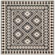 SAFAVIEH Veranda Eyvor Indoor/ Outdoor Waterproof Patio Backyard Rug - 6'7" x 6'7" Square - Ivory/Grey