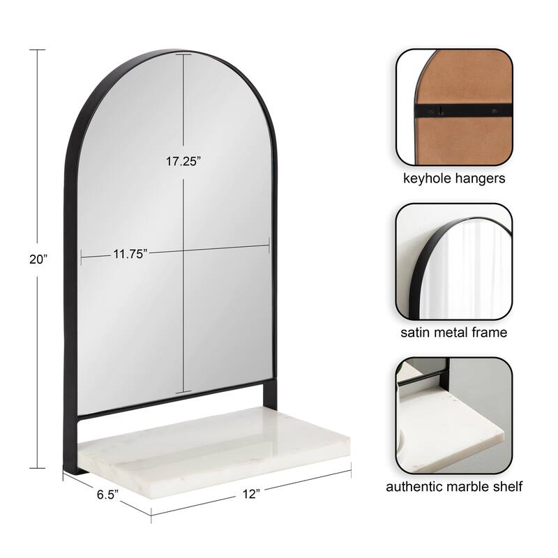 Kate and Laurel Chadwin Wall Mirror with Shelf