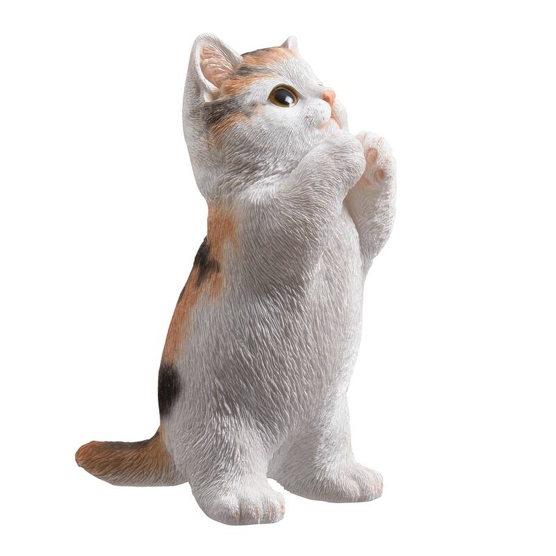 Praying Calico Cat Kitten Outdoor Garden Statue - 6.75"