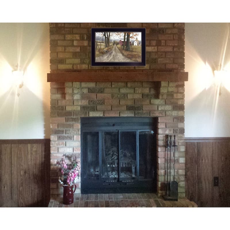 TrendyDecor4U Farmhouse "The Road Home" Framed Print Wall Art by Billy Jacobs - Earthtone