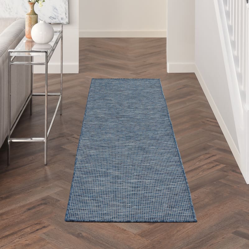 Nourison Positano Casual Modern Indoor/Outdoor Rug - 2' x 6' - Navy/Blue