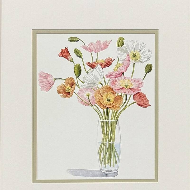 HomeRoots Set Of Two Wiry Poppies Brown Framed Wall Art