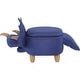 preview thumbnail 13 of 14, Critter Sitters 15-In. Seat Height Denim Blue Triceratops Dino Storage Ottoman, Furniture for Nursery, Bedroom, and Playroom