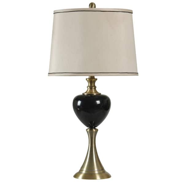 Delacora Sc L39396 Fergus 30 Tall Accent Table Lamp With Hardback Fabric Shade Black Steel Overstock 25646615