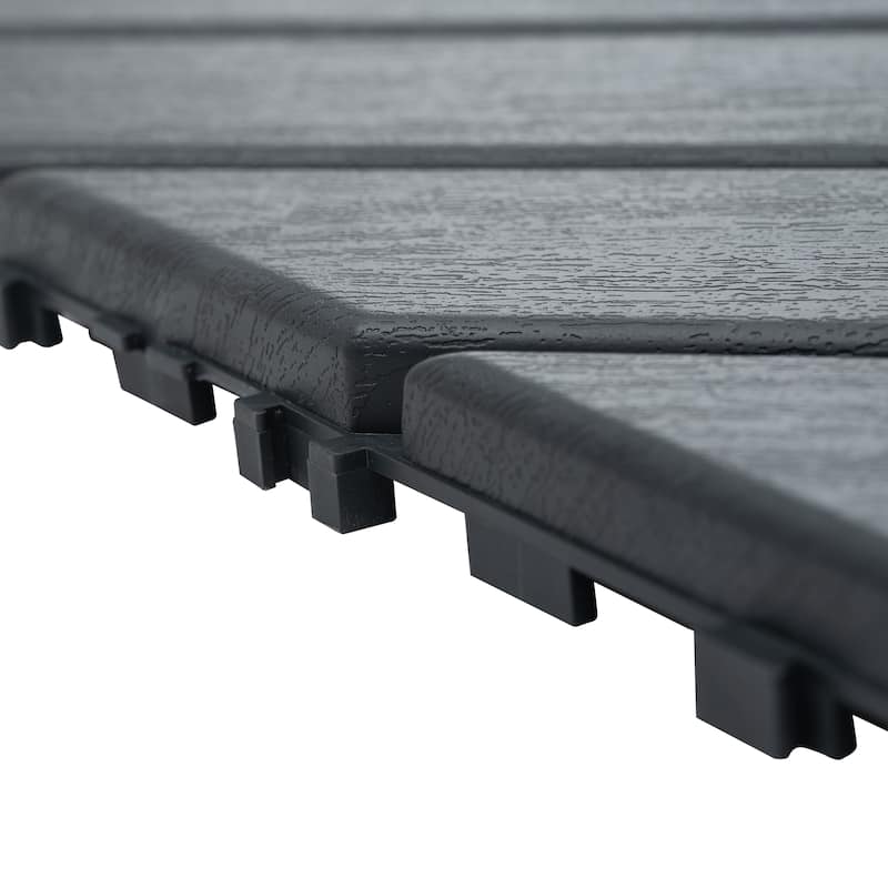 44 Pack Plastic Interlocking Deck Tiles 12"x12" Square Waterproof Outdoor Deck Tiles All Weather for Poolside Balcony Backyard