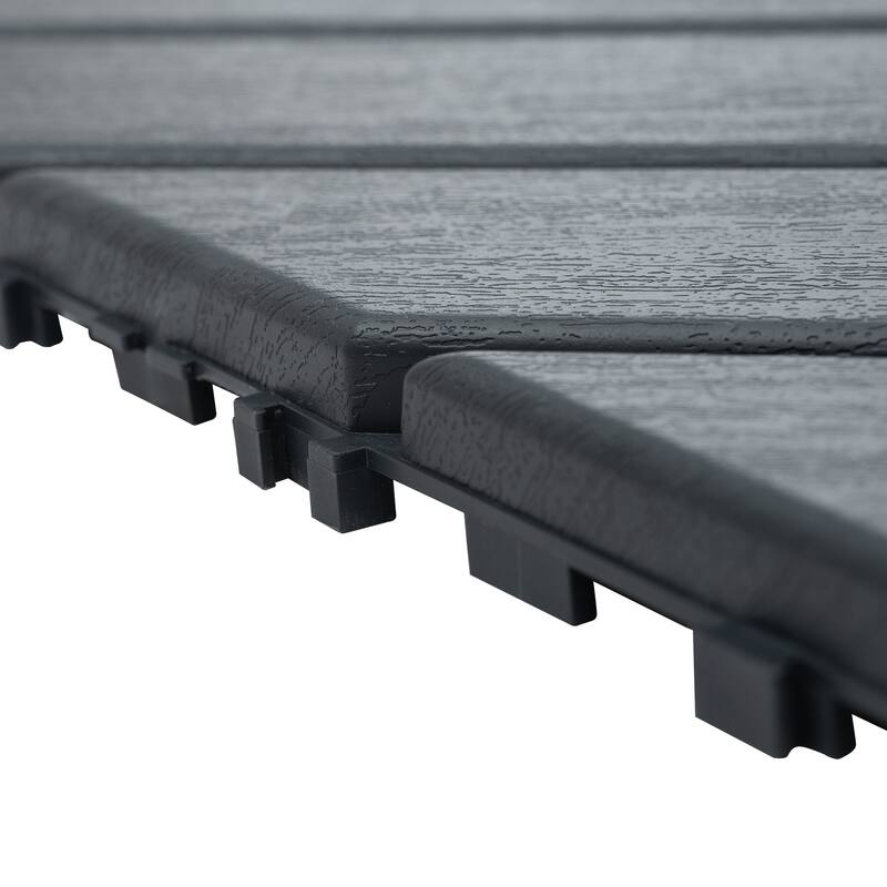 Plastic Interlocking Deck Tiles,44 Pack Patio Deck Tiles,12"x12" Square Waterproof Outdoor All Weather Use, Patio Decking Tiles