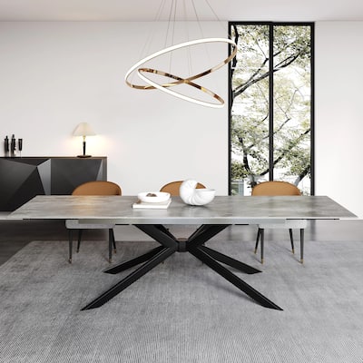 110.24'' Extendable Rectangular Sintered Stone Dining Table - 78.74" to 110.24"