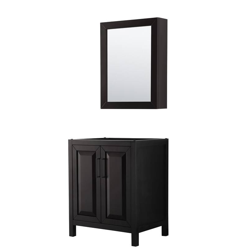 Wyndham Collection Daria 29" Single Free Standing Vanity Cabinet - - Dark Espresso / Matte Black Hardware